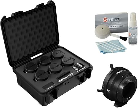 DZOFilm Vespid2 T1.9 6-Prime Lens Kit 18/24/35/50/85/105mm PL Mount Bundle with DZOFilm Octopus Lens Adapter PL to E Mount, GB Lens Cleaning KIT