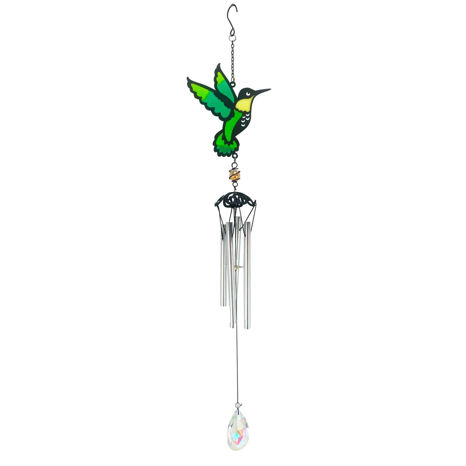 Windchimes Crystal Suncatcher Garden Wind Chime, 25" Long, Hummingbird