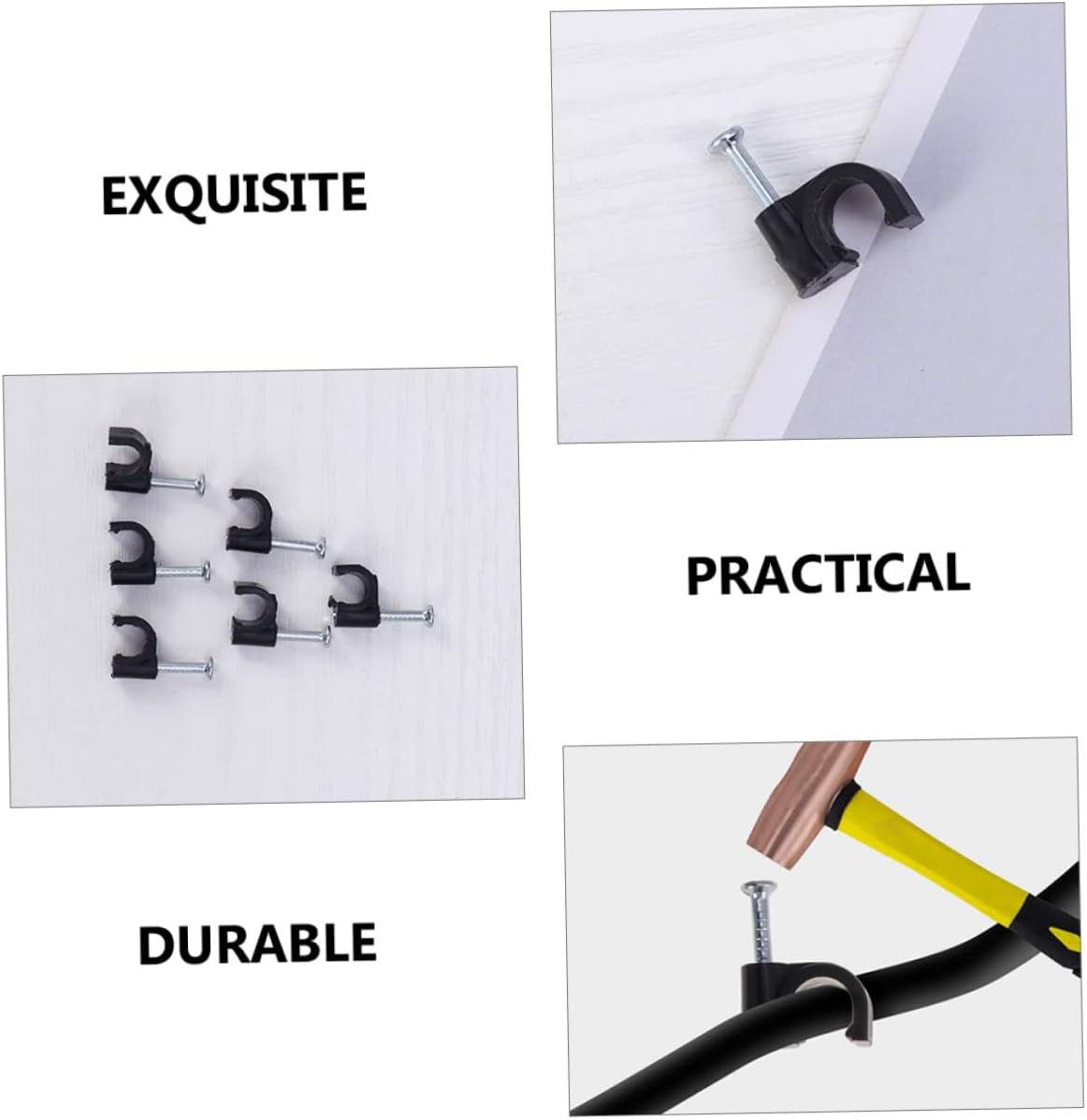 VILLCASE 1set Assorted Cable Wall Clips Wire Staples for Cables Easy Installation Cord Clips for Organizing Electrical Wires and Extension Cords