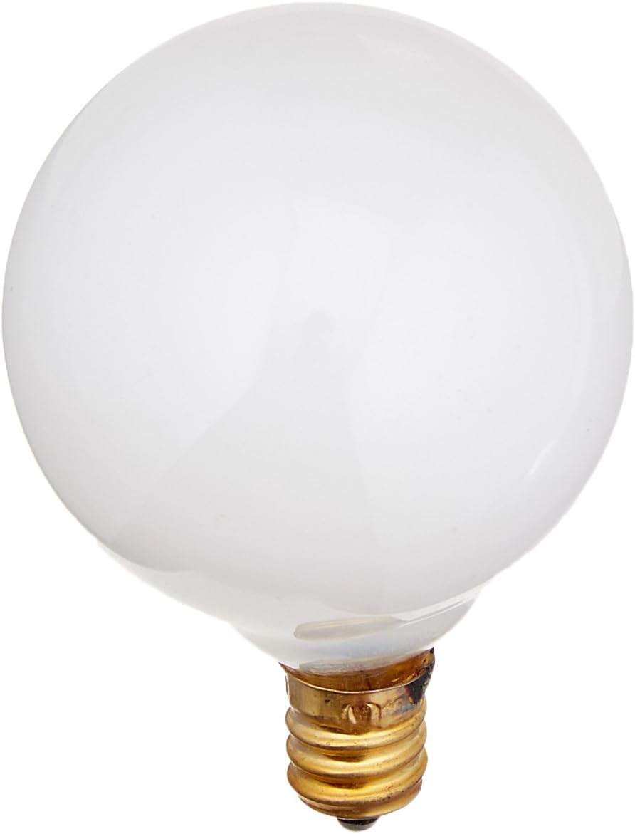 Westinghouse 0381400, 15 Watt, 120 Volt White Incand G16.5 Light Bulb, 1500 Hour 100 Lumen