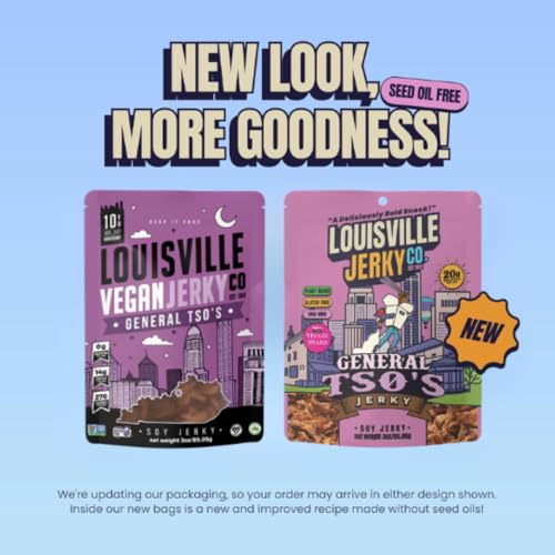 Image of Louisville Jerky Co. General Tso's Vegan Jerky, 3 oz, 5-Pack