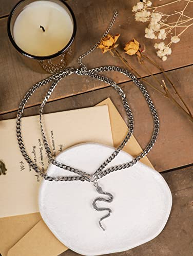 Sacina Goth Snake Choker Necklace, Zinc Alloy Snake Pendant, Goth Choker Necklace, Halloween Christmas New Year Jewelry Gift For Women #TOP6