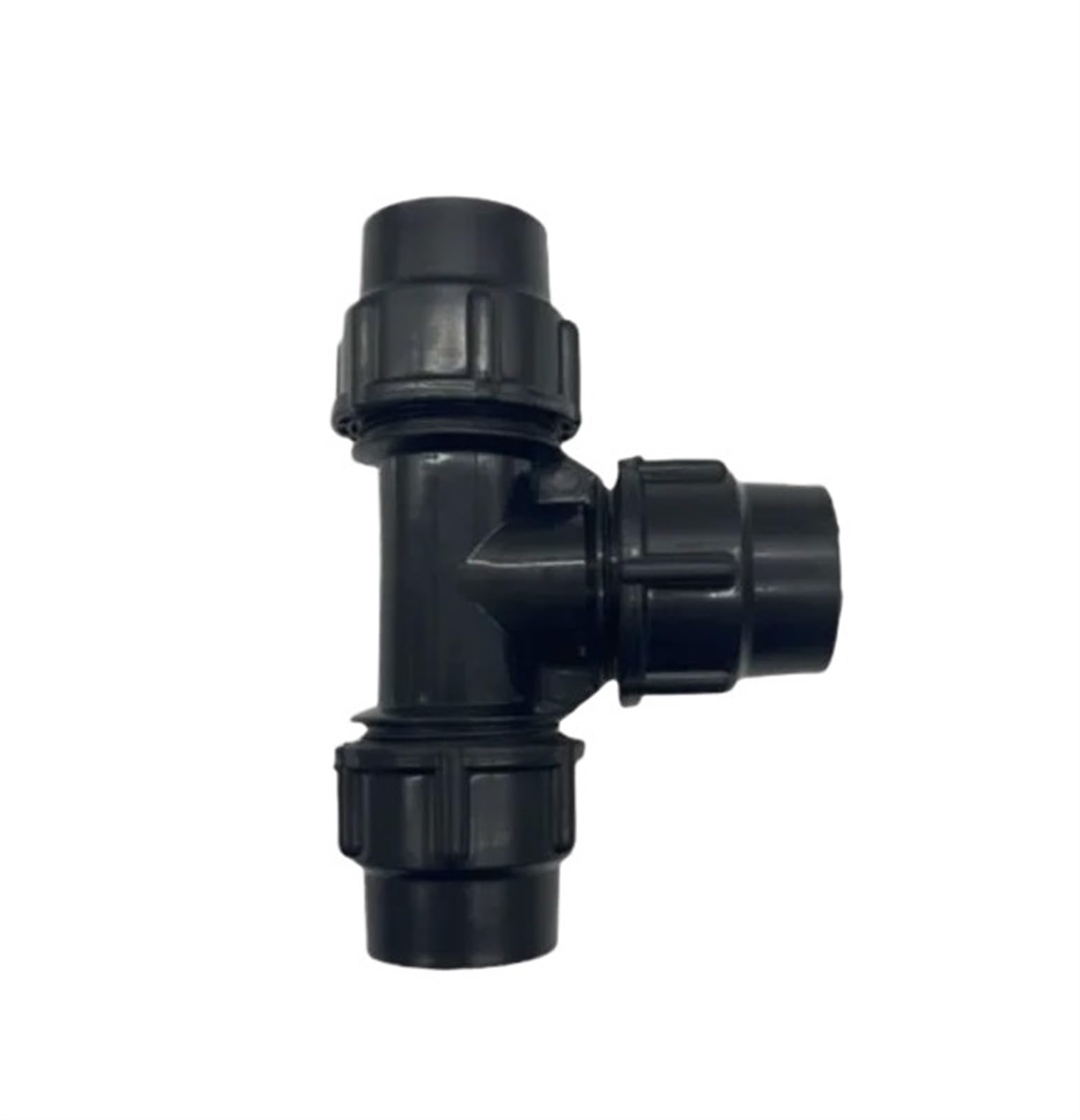 Conector en T de 3 vías Accesorios de tubería Grifo unión rápida Tres vías Conector Tubo plástico Agua riego(Black,63mm)