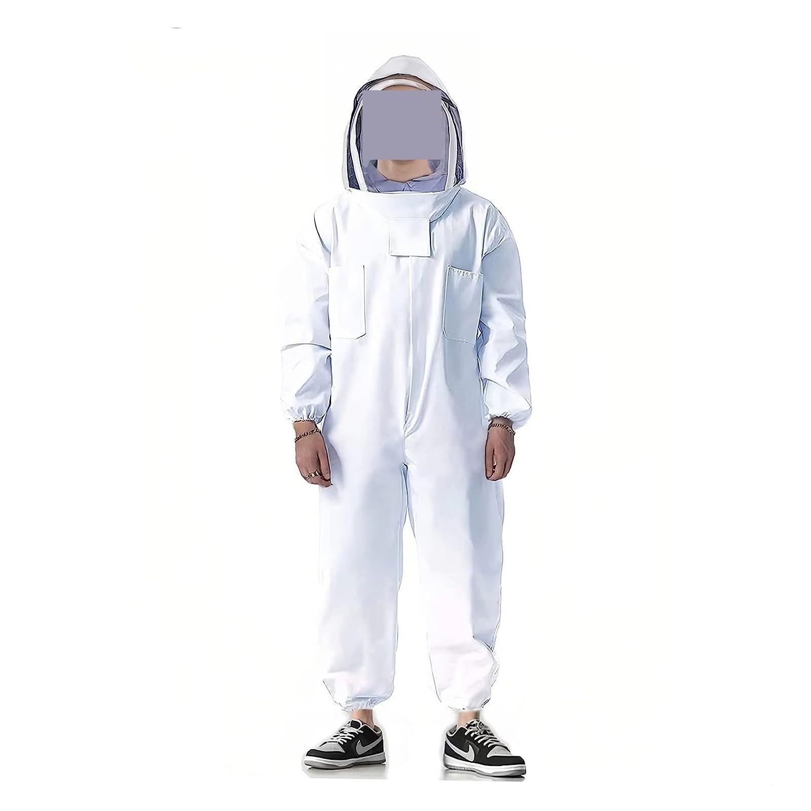 Combinaison d'apiculteur, Costume d'culture en coton for hommes et femmes, protection contre les piqûres, avec voile de clôture, capuche ventilée(Burgundy,220)