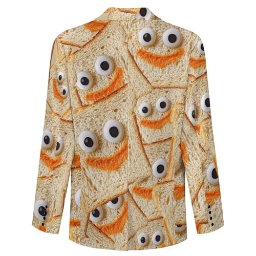 Funny Toast Slices Classic Suits Blazer for Men Business Tuxedo Jacket Sport Coat Two Buttons4