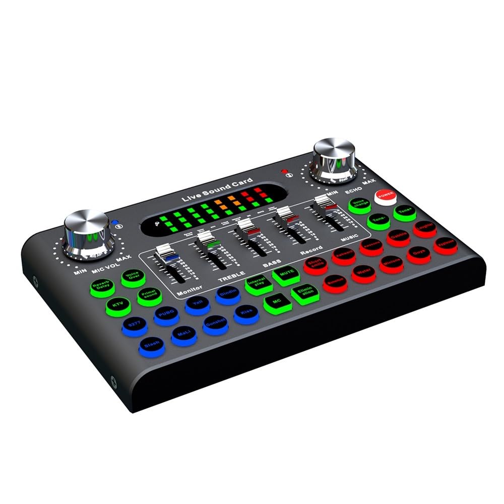 F007C Mezclador de tarjeta de sonido for canto, compacto, profesional y práctico