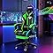 HOFFREE RGB Gaming Chair With Speakers And Massage Ergonomic Computer Chair With Lights And Footrest Reclining Video Game Chairs For Adults Red And Black