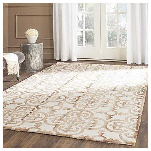 SAFAVIEH Dip Dye Collection 9' x 12' Ivory / Camel DDY711E Handmade Moroccan Watercolor Premium Wool Area Rug
