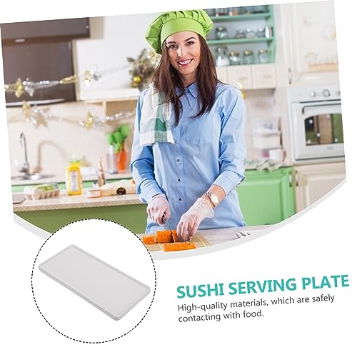 Bandeja japonesa rectangular de cerámica para sushi miniatura 4