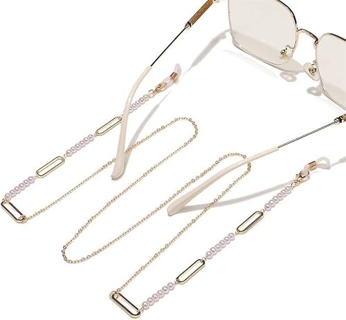 MERRIYARD Chaînes & Cordons de Lunettes Femme Chaîne de Lunettes Or Perle Chaîne de Lunettes Ovale Métal
