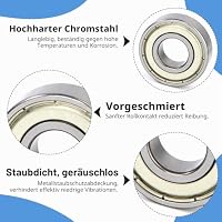 4 Stück 608ZZ Kugellager 8x22x7mm Chromstahl und Vorgeschmiert, 608-2Z Metall Double Shielded Miniatur Rillenkugellager, Lager für Skateboards, Roller, Inline Skates – Ansicht 4