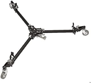 Manfrotto 181b, Folding Auto Dolly For Twin Spiked Metal Feet Tripods, Black