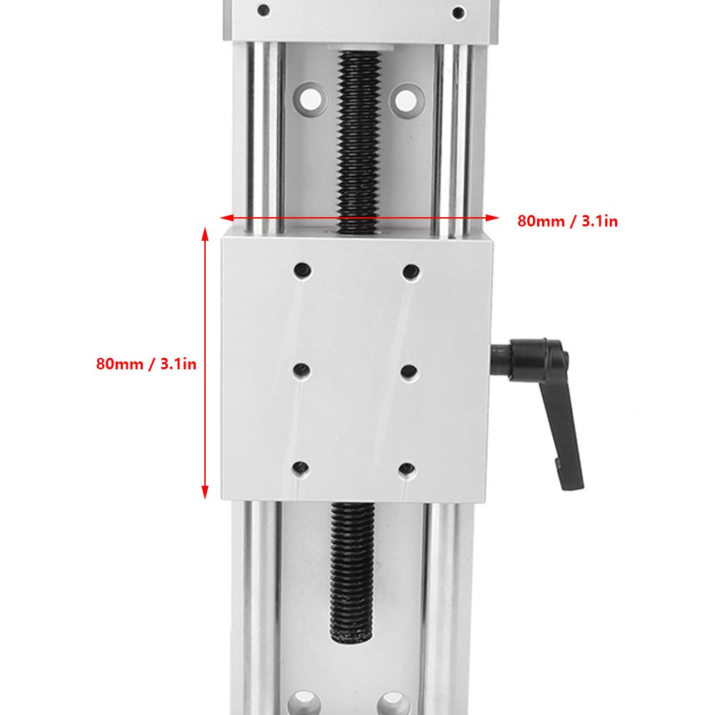 Tavolo scorrevole 150 mm con binario lineare, attrezzatura per tavolo scorrevole lineare manuale, modulo guida lineare manuale, modulo tavolo scorrevole con vite a croce, 80x80mm （150mm）