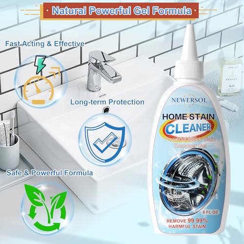 Black Stain Remover Gel Washing Machine Cleaner Front Loader Grout Cleaner Home Stain Removal Gel for Washer Kitchen Sink Showers Bathroom and Floor Tile 8Fl Oz
