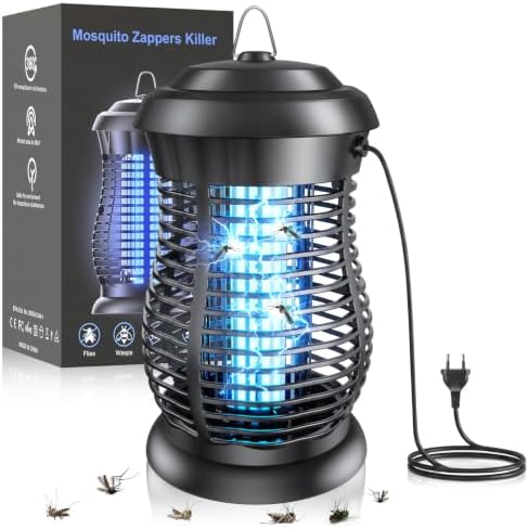 Insektenvernichter Elektrisch, Hochleistungs-Mückenfalle mit 4200V 20W UV | IPX6 Wasserdichte Mückenfalle Hochspannung, Reichweite von 100㎡, 360° Mückenvernichter Lampe für Innen &