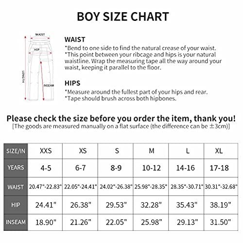 Jomlun Kids Boy's Youth Fleece Lined Hiking Pants Outdoor Soft Shell Snow Ski Waterproof Windproof Warm Cargo Insulated Pants Winter #TOP5