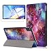 Produktbild LJSM Hülle + Schutzfolie für Samsung Galaxy Tab A7 2020 10.4" T505 / T500/ T507 - HD Panzerglas Displayschutz, PU Leder Tasche Case Flip Schutzhülle Taschen - Milky Way