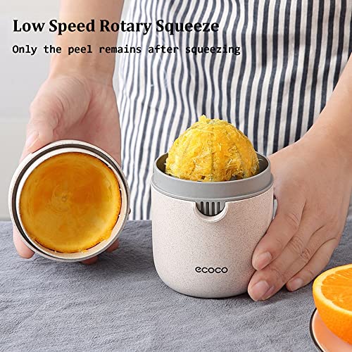 ZWCEGND Lemon Squeezer Simple Manual Citrus Juicer Small Portable Lime Orange Juicer Cup with Two Ways of Use for Different Fruits(Wheat Color) by ZWCEGND - Image 6
