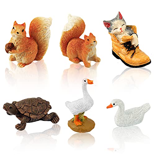 Seninda 6Pcs Mini Fairy Garden Accessories Micro Landscape Ornaments Miniature Figurines Outdoor Statues Lawn Decor #TOP25