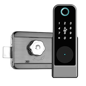 Smart Lock Cerradura de puerta con acceso sin llave, antirrobo, contraseña biométrica, cerradura de puerta, control remoto con aplicación Tuya, mensaje de voz impermeable, cerradura inteligente WiFi