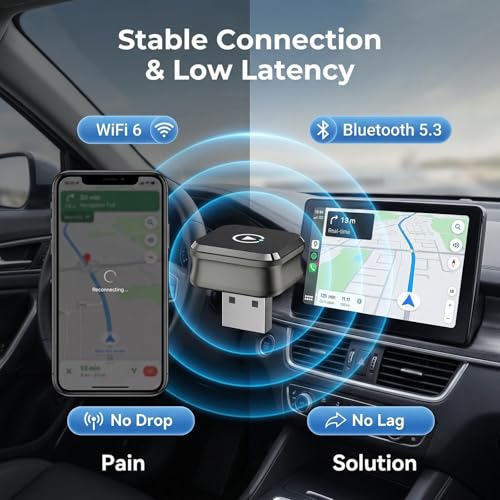 Apple CarPlay Wireless Adapter, 2-in-1 for Android Auto, Gunmetal by DIAWICYAR - Used condition - Image 6