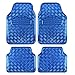 BDK MT-641-BL Universal Fit 4-Piece Set Metallic Design Car Floor Mat - Heavy Duty All Weather With Rubber Backing (Blue)