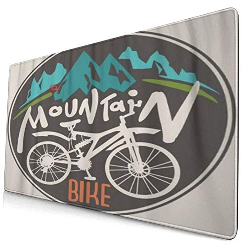 Gaming Mauspad 750x400x3mm Silhouette Retro Label Mountainbike Hand gezeichnet Schriftzug Fahrrad Zyklus Sketch Drive Office Mauspad