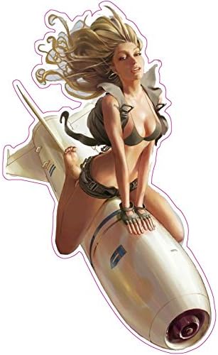 Warhead Blondie Pin Up Girl Decal Sicker 6" Fast