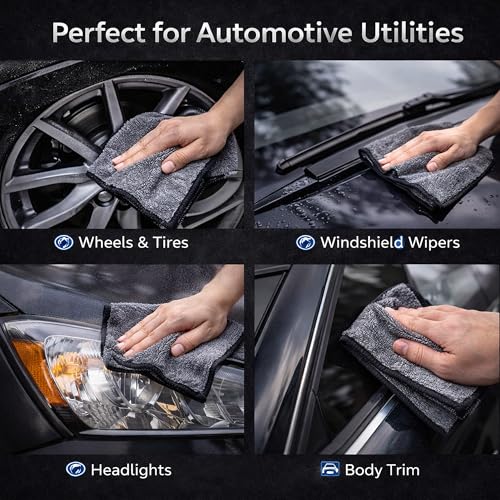 Image of Cutting EDGE 300 GSM Car Microfiber Cloth, 40x40 cm, Grey (Set of 2) | Material: Microfiber, 300 GSM, Ideal for Car, Bike, Glass & Dashboard Cleaning, Soft, Lint-Free & Scratch-Free