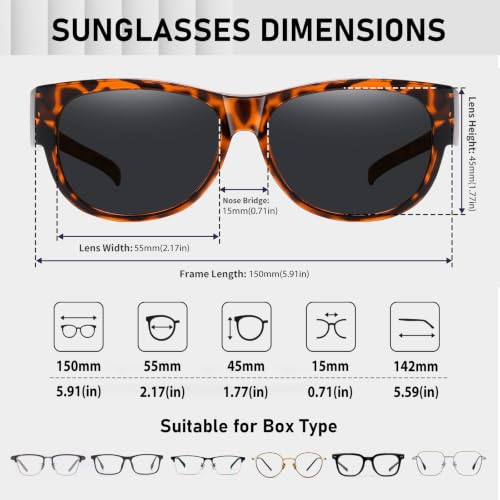 Image of HAOLOTA Sunglasses that Fit-Over Glasses Women Polarized, Trendy Cat Eye Sunglasses Wear Over Glasses, UV Protection