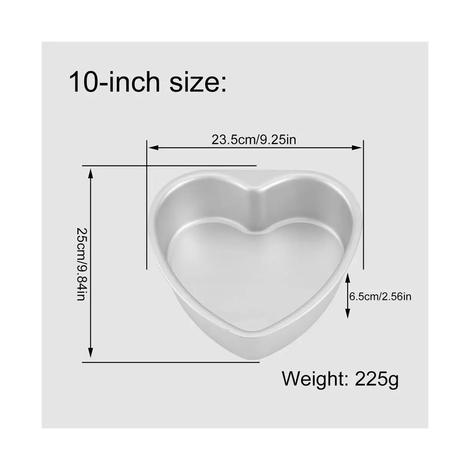 Molde for pasteles en forma de corazón 6/8/10 pulgadas compatible for hornear(10 inches)