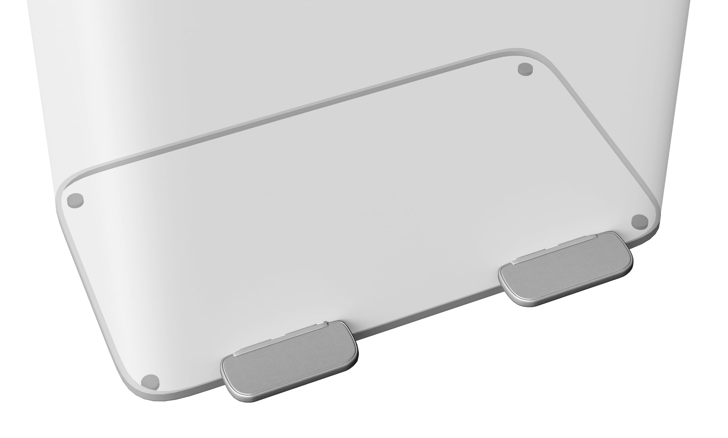 Garvee Mülleimer Küche 2 x 40L Edelstahl – Doppelfach Mülltrennsystem | mit Soft-Close-Deckel, Tretmechanismus und herausnehmbaren PP-Inneneimern, Grau-Weiß