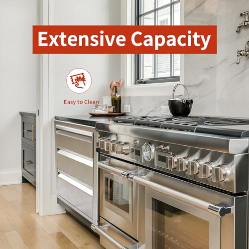 Image of Outdoor Kitchen Drawers 14 inch W x 21 inch H x 23 inch D Triple BBQ Drawers Stainless Steel Built-in Drawer for Outdoor Kitchen Island, Patio Grill Station