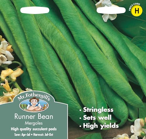 Fothergills Runner Bean Mergoles Vegetable Seeds 40 Seeds Sow: Apr-Jul Green