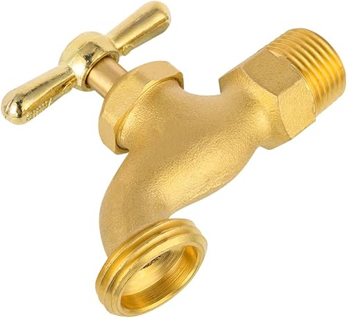 Miniatura 4 de EFIELD (BIBCOCK001-2PCS) - Grifo de manguera de jardín al aire libre, válvula de 12 pulgada, entrada macho NPT × 34 pulgadas macho GHT roscado,