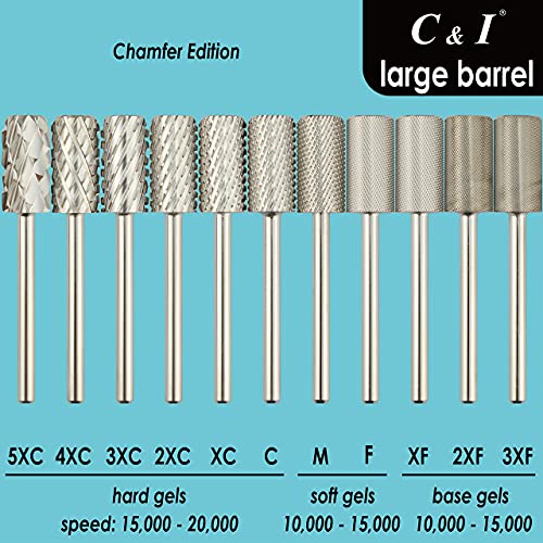 Punta para taladro de uñas C & I Large Barrel, edición Chamfer miniatura 6