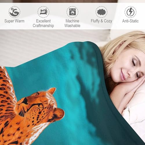 Couverture en flannel léopard 130×150cm douillette pour lit - 4