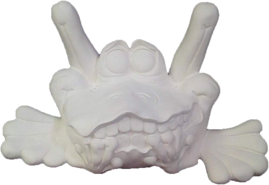 Frustrated Frog 13 Ceramic Bisque, Ready to Paint