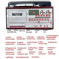 Tourne Disque Vinyle, Platine Vinyle CD, Cassette, AM/FM Radio Et Aux in avec L’encodage USB Port & SD – Télécommande… - Les Beatles, Paul McCartney, John Lennon, RIngo Starr, George Harrison Tourne Disque Vinyle, Platine Vinyle CD, Cassette, AM/FM Radio Et Aux in avec L'encodage USB Port & SD - Télécommande… – Image 4