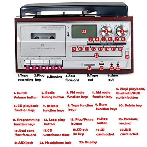 Tourne Disque Vinyle, Platine Vinyle CD, Cassette, AM/FM Radio Et Aux in avec L’encodage USB Port & SD – Télécommande… - Les Beatles, Paul McCartney, John Lennon, RIngo Starr, George Harrison Tourne Disque Vinyle, Platine Vinyle CD, Cassette, AM/FM Radio Et Aux in avec L'encodage USB Port & SD - Télécommande… – Image 5