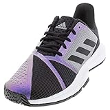 adidas Men's Courtjam Bounce Tennis Shoe, Black/Black/Grey, 7.5