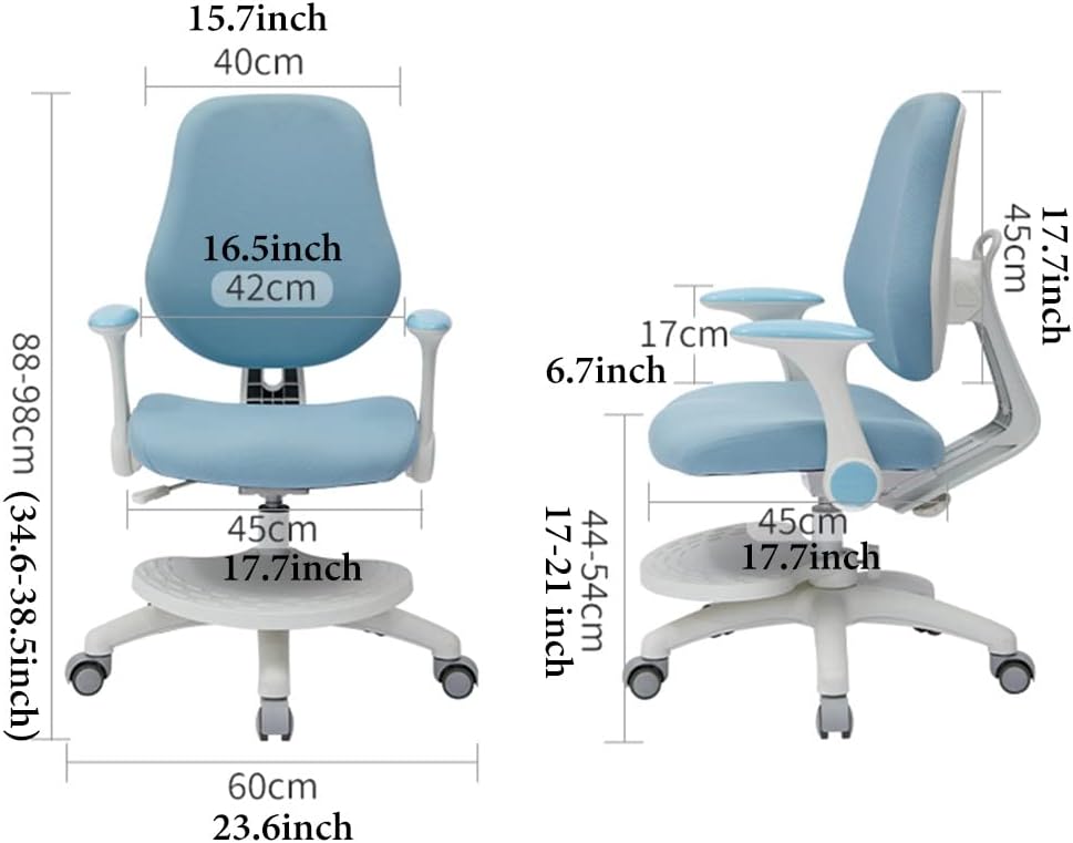 Adjustable Kids Desk Chair - Swivel, Locking Casters, Promotes Better Sitting for Children