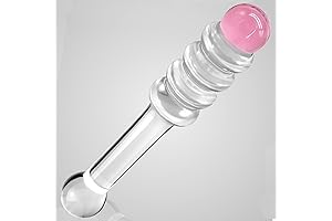 Glass Glitter Dildo G-spot Wand Anal Beads Butt Plug. Dual Stimulation Heaven