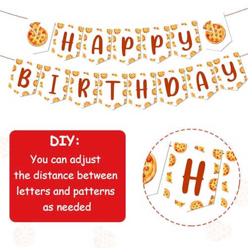 Pizza Theme 1st Birthday Decorations - Pizza Happy Birthday Banner, Red Yellow Cake and Cupcake Toppers Balloons Kit for Kids Fast Food Theme Slice of Fun First Bday Party Supplies by Festiblast - Used condition - Image 7