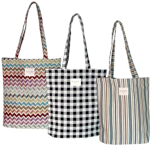 Large Beach Tote Bag Bundle - Set of 3 Patterned Tote Bags for Women - Beach, Work, Travel & Everyday Use - Made in Spain