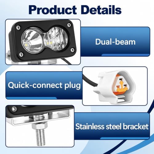 20W 6500K Headlight Compatible with Yozma in 10 Dirt Pit Bike, Dual-Beam Dirt Bike Headlight, Waterproof & Durable Dirtbike Light, Plug-and-Play — view 3