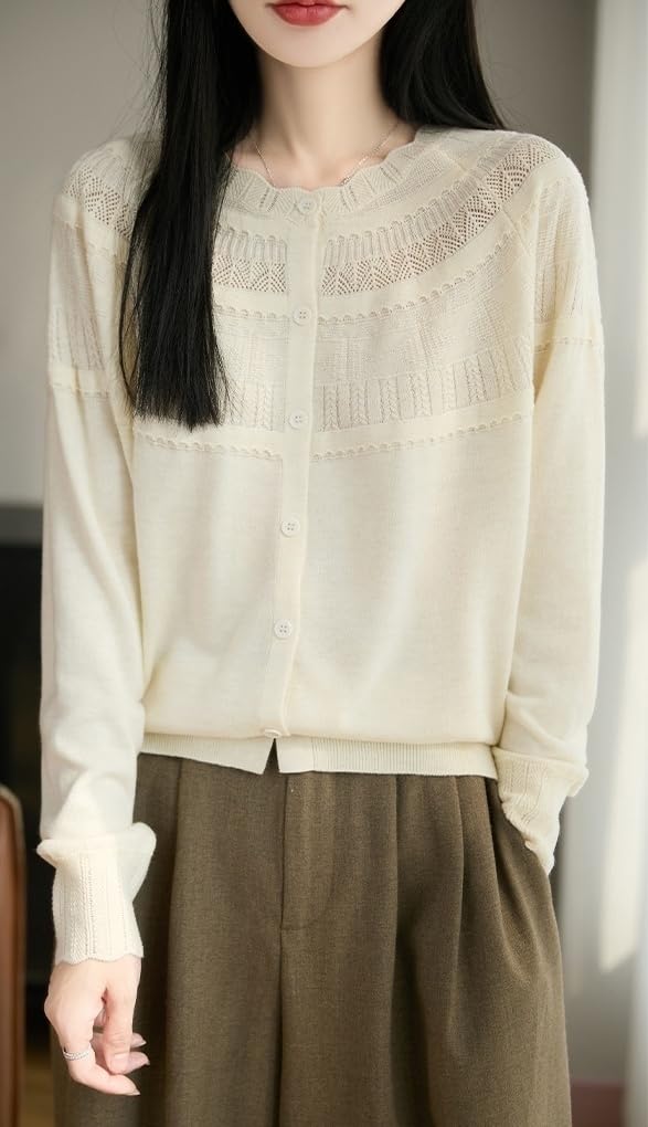 Maglione di Lana da Donna con Maglione di Lana con Bottoni Morbidi per Donne Maglino A Maglia Caldo e Caldo per Donne Morbido Elegante in Maglia per Autunno Inverno
