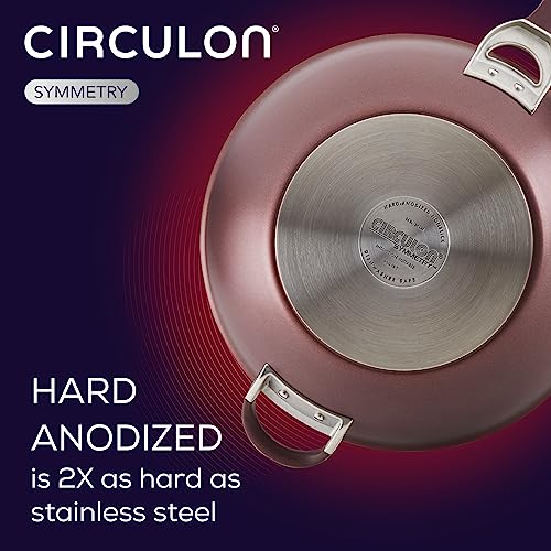 Circulon Symmetry Hard Anodized Nonstick Wok / Stir Fry Pan With Helper Handle - 14 Inch, Red #TOP2