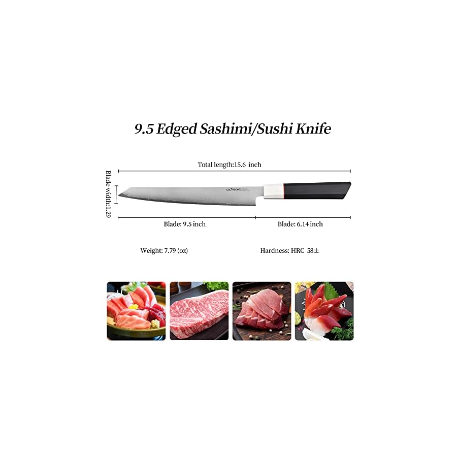 Sujihiki-Knife-95-inches-Sharp-Stainless-Double-Edged-SashimiSushi-Knife-with-G10-Octagonal-Handle-for-Kitchen-and-Restaurant-used CULITECH Sujihiki Knife, 9.5 inches Sharp Stainless Double Edged Sashimi/Sushi Knife with G10 Octagonal Handle for Kitchen and Restaurant used