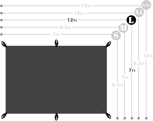 Miniatura 2 de YUFYIG 7x12ft Heavy Duty Tarp Cover, Black Multi Purpose Thick, Waterproof Tarp Cover, for Roof, Camping, Pool, Durable, Rip & Tear Proof, 20mil